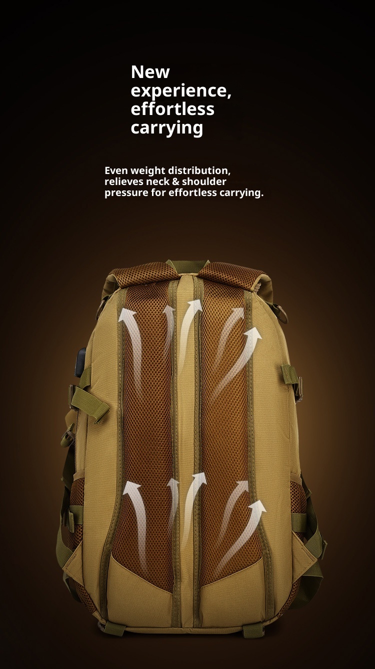 ActiveGo Taktischer Rucksack mit großem Fassungsvermögen, wasserdicht, abriebfest, multifunktional, für Bergsteigen, Wandern, Reisen, Herren_voghion.com