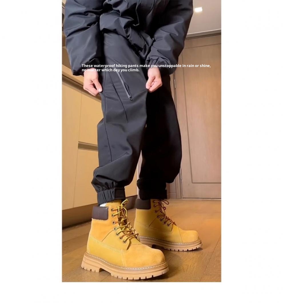 001 American Style Outdoor Functional Waterproof Softhell Men Winter High Street Fleece Lined Velcro Ski Hiking Jogger_voghion.com