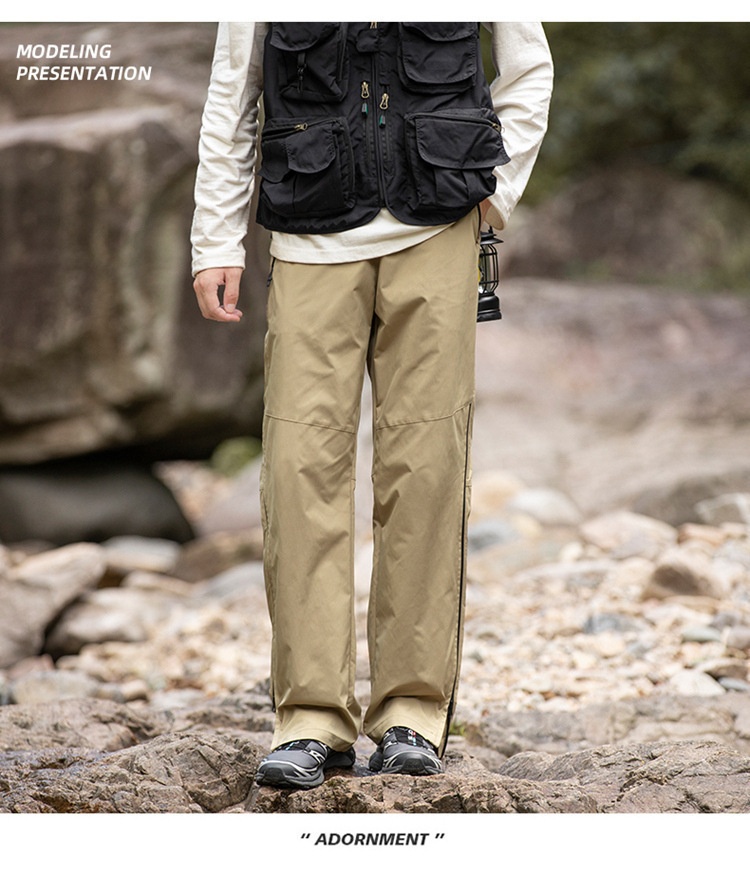 001 Spring And Autumn Outdoor Waterproof Hiking Men, Functional Zipper Straight Leg Cargo Casual Pants For Men_voghion.com