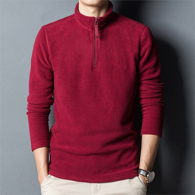 Maglione da uomo autunno inverno, da ragazzo, con collo alto, da giovane, base, alla moda, in pile, a collo alto, sottile_voghion.com