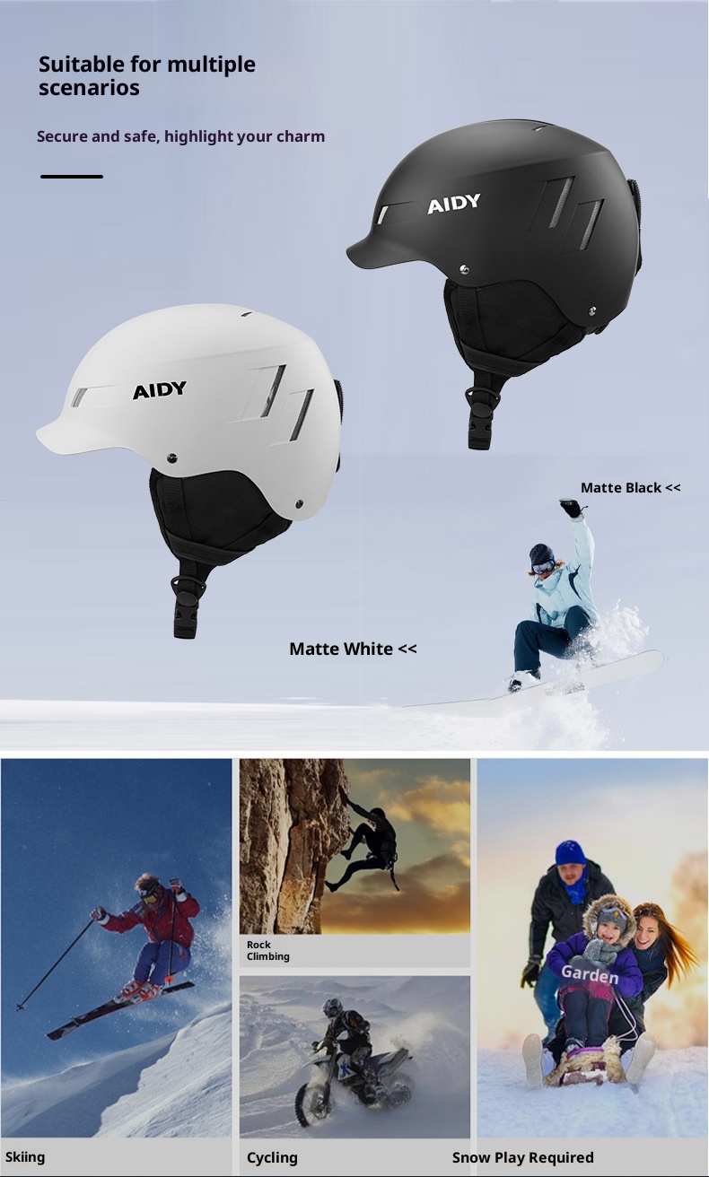 001 En stock Venta al por mayor y al por menor Casco de snowboard AIDY Cálido Transpirable Unisex Interior Exterior Esquí Deportes_voghion.com