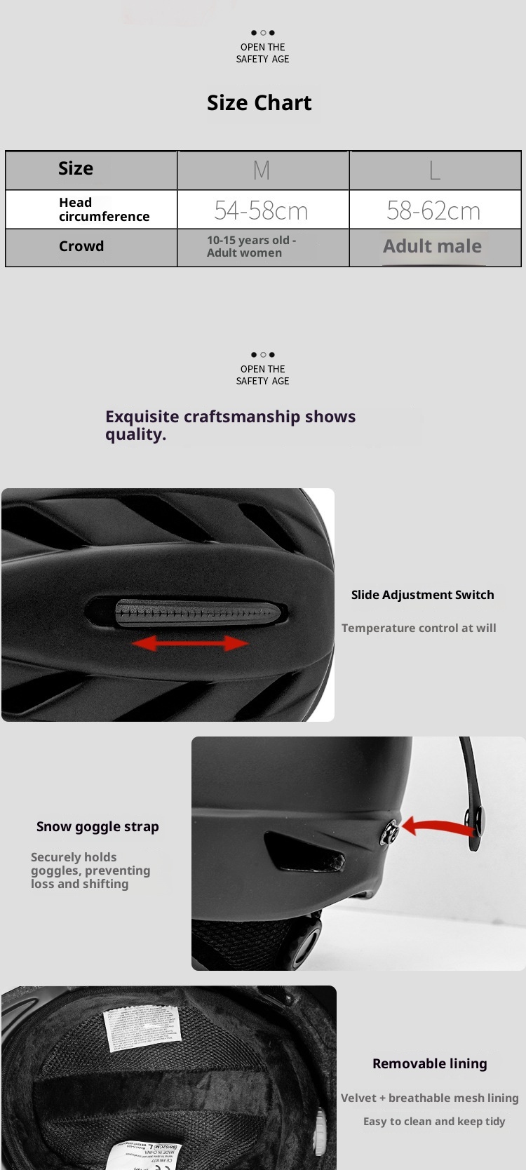 001 All-in-One Professional Ultra-Light Snowboard Snow Adjustable Thickened Ski Helmet Warm And Comfortable_voghion.com