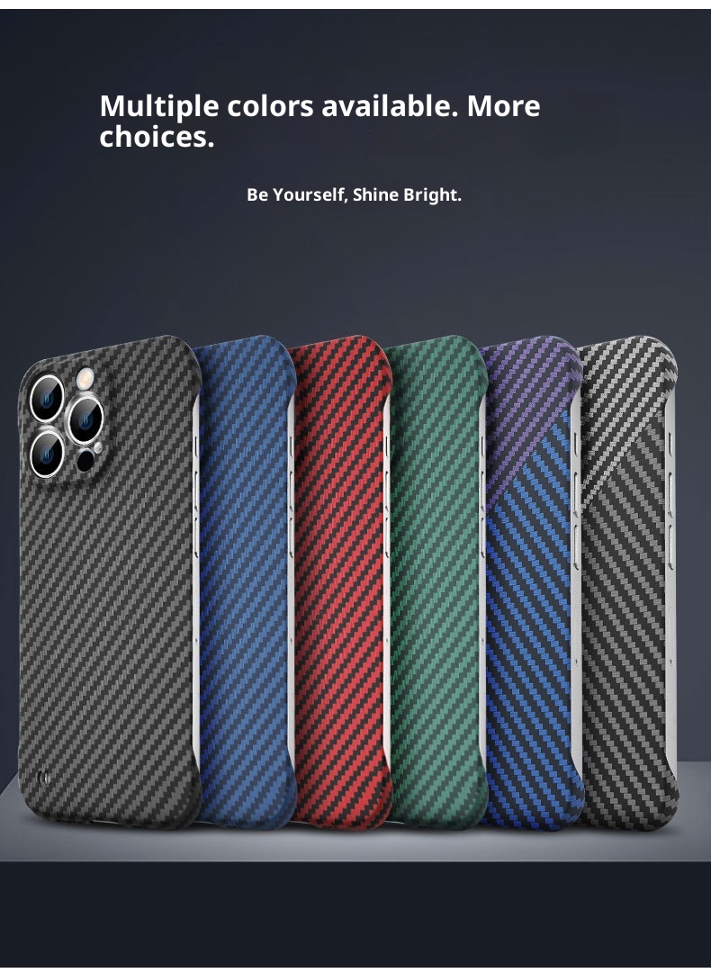 TechGlobe Suitable For 15 Pro Max Phone Carbon Fiber Color-Block PC Hard Case IPhone 14 Ultra-Thin Edgeless Protective Cover_voghion.com