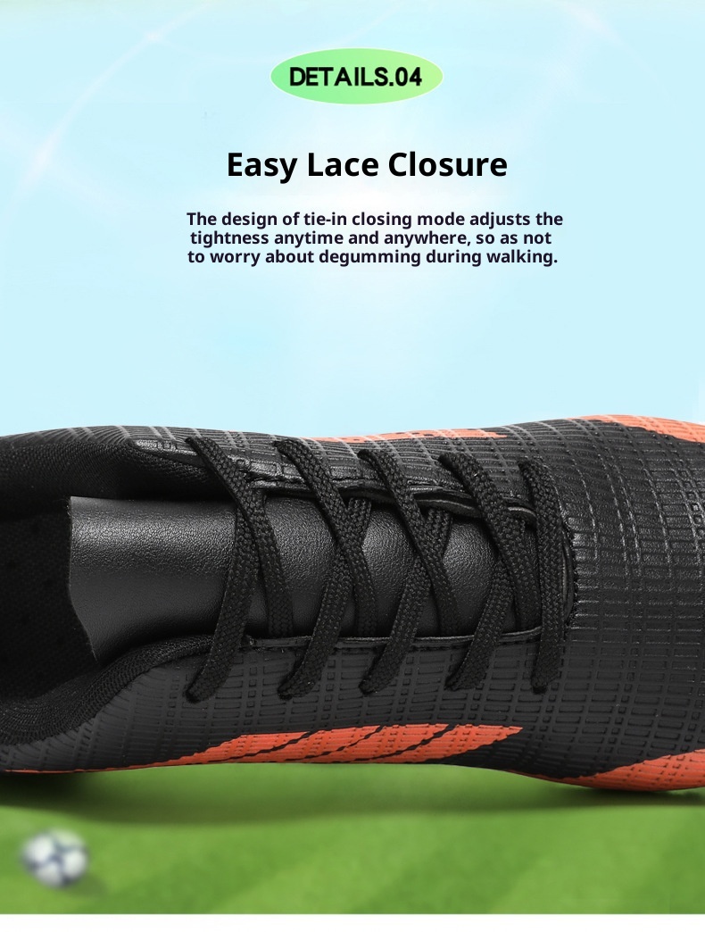 ShoeGlobe Scarpe da calcio basse corte da allenamento in pelle con superficie chiodata e antiscivolo per ragazzi e ragazze_voghion.com