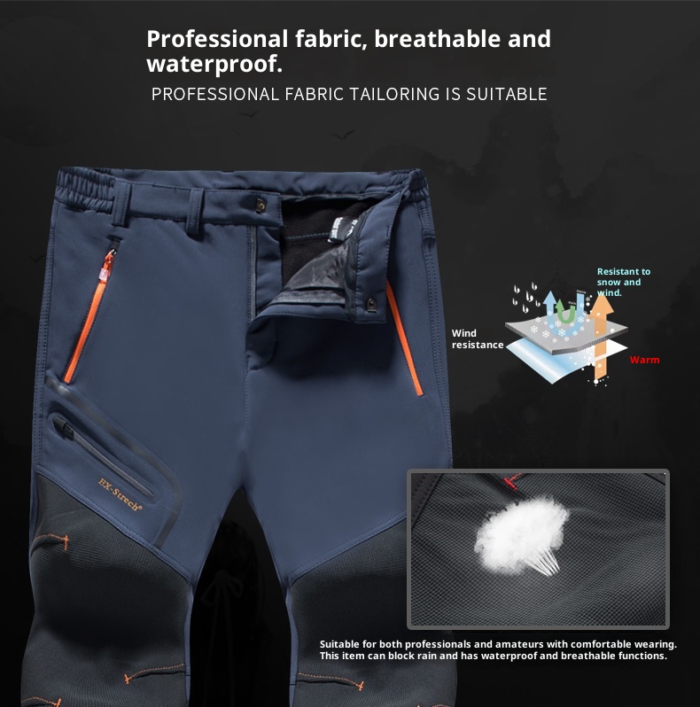 001 Outdoor Softshell For Men Women, Autumn Winter, Thickened, Windproof, Waterproof, Plus Size, Warm, Fleece-Lined, Hiking_voghion.com