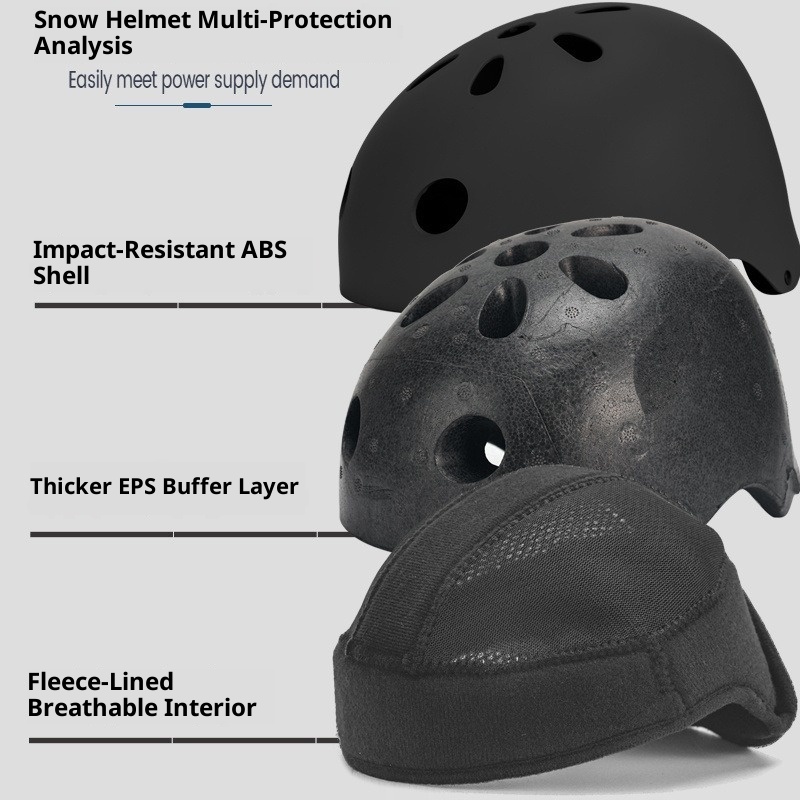 001 Professioneller, winddichter, warmer, stoßfester Skihelm für Damen und Herren mit Gehörschutz für Erwachsene und Kinder._voghion.com