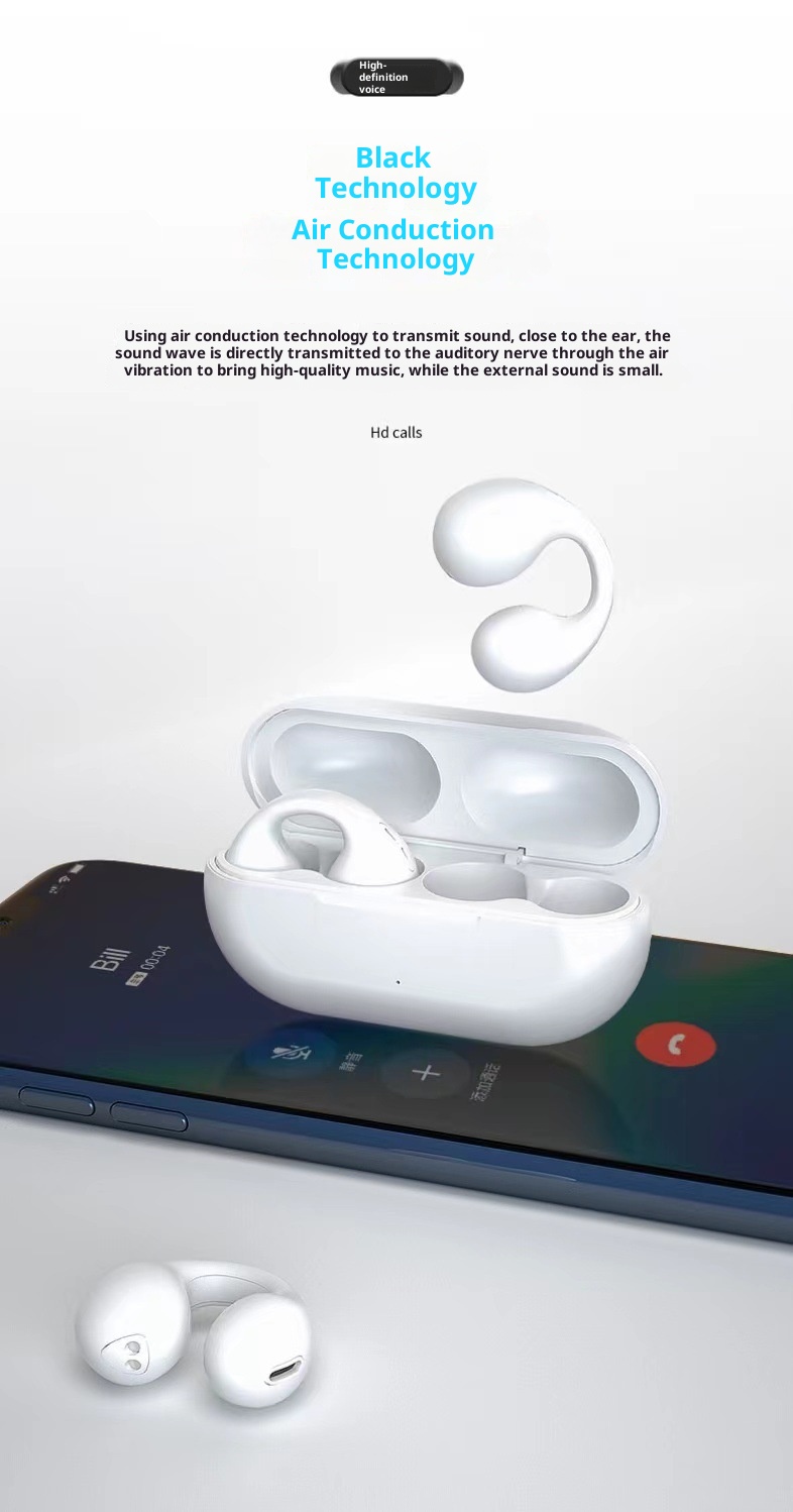 3c T7500 Bluetooth-Kopfhörer, TWS-Stil, kabellos, nicht im Ohr, Sportclip, Knochenleitung, lange Akkulaufzeit, bevorzugt_voghion.com