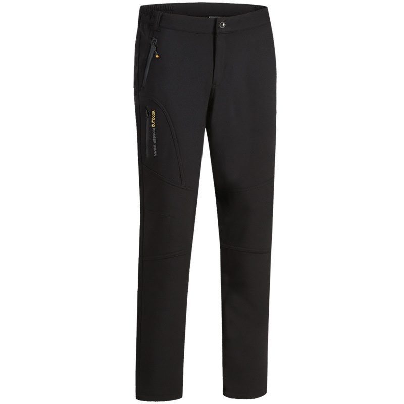 001 Soft Shell Softshell Men Women Fleece-Lined Ski Thickened Warm Outdoor Fleece Hiking Pants_voghion.com