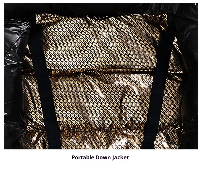 boy Unisex Black Gold Couple Short Style Duck Goose Down Jacket Men's Women's Top_voghion.com