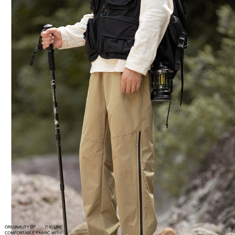 001 Spring And Autumn Outdoor Waterproof Hiking Men, Functional Zipper Straight Leg Cargo Casual Pants For Men_voghion.com