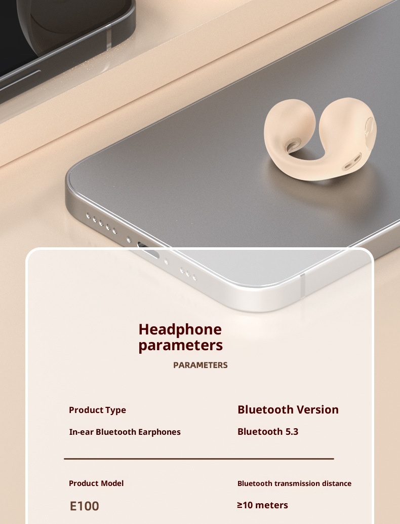 3c E100 Cross-Border New Private Model Wireless Bone Conduction Concept High-Quality In-Ear Bluetooth Sports Earphones_voghion.com