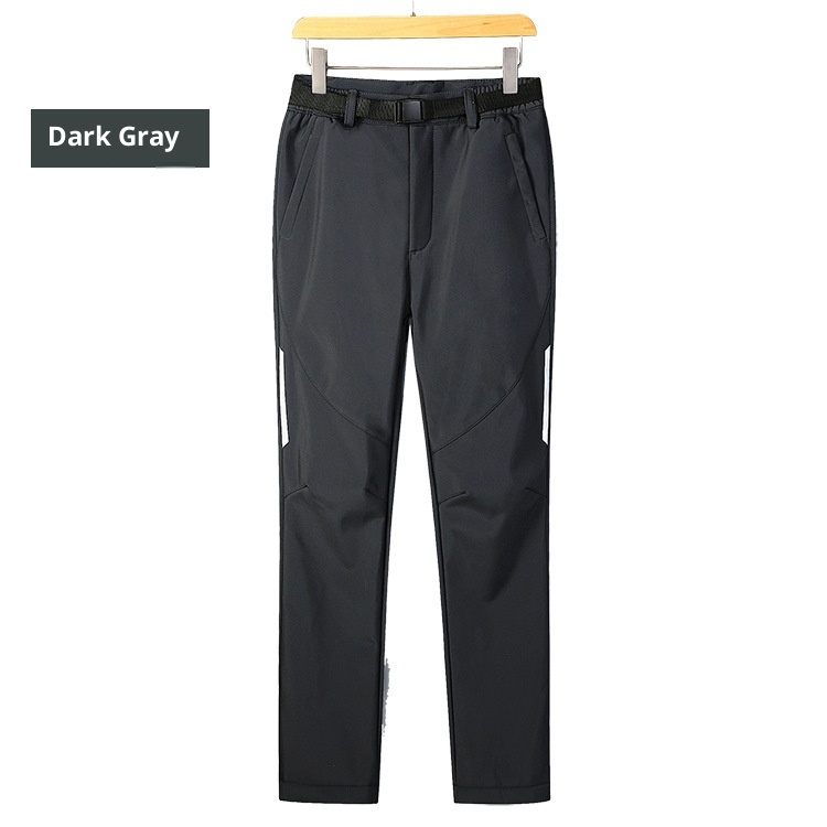 Calça Softshell Esportiva Outdoor 001 para Homens e Mulheres, Outono Inverno Cor Sólida Fleece Esqui Caminhada Calça Comprida, Grossa e_voghion.com