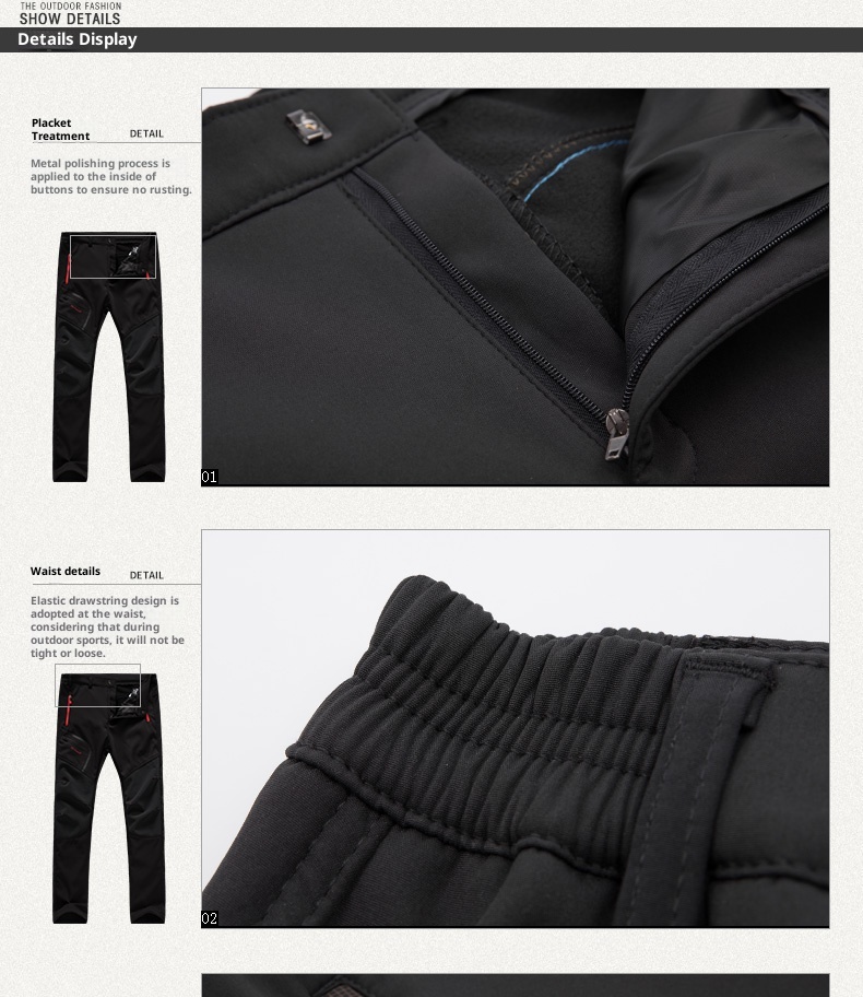 001 Outdoor Softshell For Men Women, Autumn Winter, Thickened, Windproof, Waterproof, Plus Size, Warm, Fleece-Lined, Hiking_voghion.com