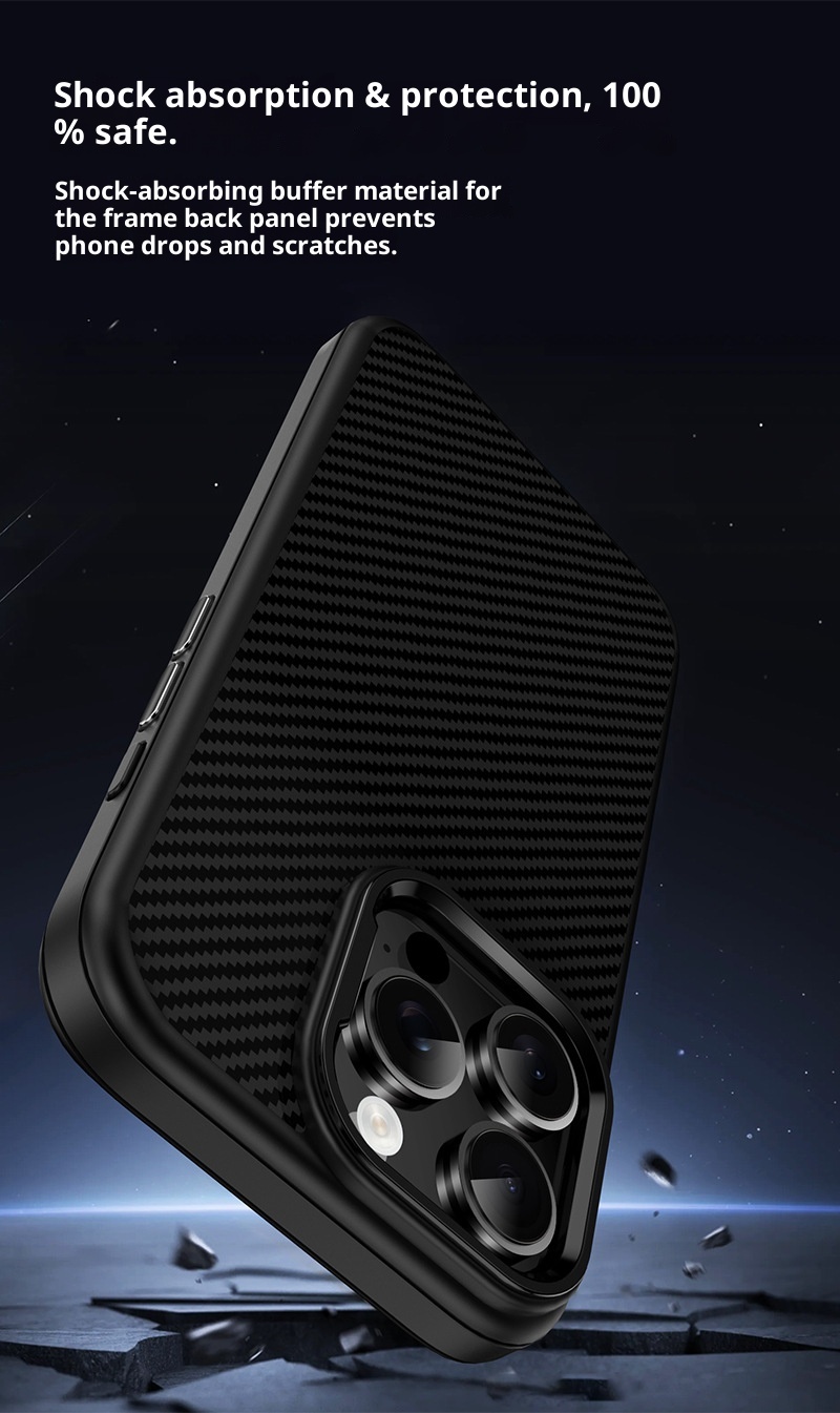 TechGlobe Adatto per il telefono cellulare 16promax Nuova custodia protettiva anti-caduta per iPhone 16pro, 16plus in fibra di carbonio_voghion.com