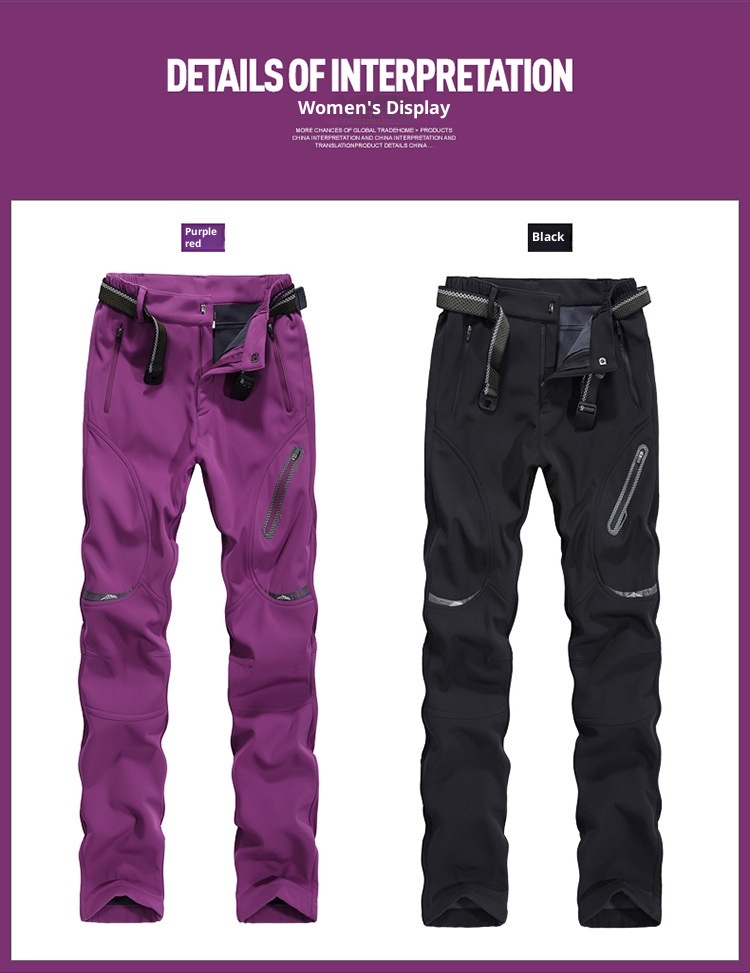 001 Outdoor Soft Shell Plus Extra Large Man Big Size Four-Way Stretch Fat Gothic Style Cargo Fleece-Lined Pants_voghion.com