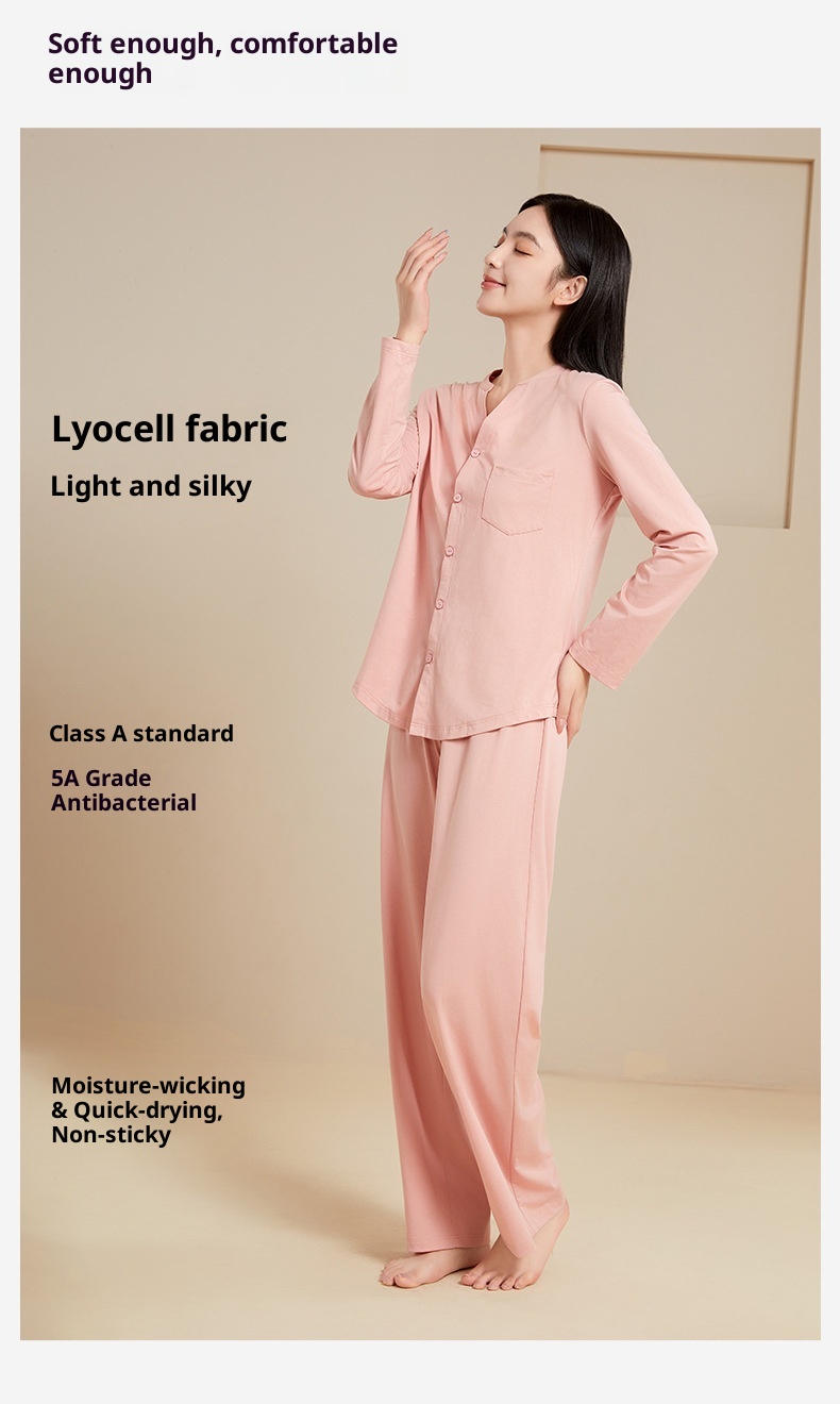 ChicShe Classe A Pigiama da donna in Tencel, traspirante, antibatterico, a maniche lunghe, autunnale, in cotone, per la casa, Xinjiang_voghion.com