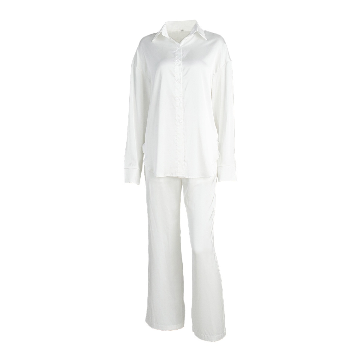 ChicShe Cross-Border Pyjama-Set mit spitzem Kragen, Strickjacke und langer Hose, europäischer und amerikanischer Stil, Winter 2025, neue lockere Pyjamas, Export_voghion.com