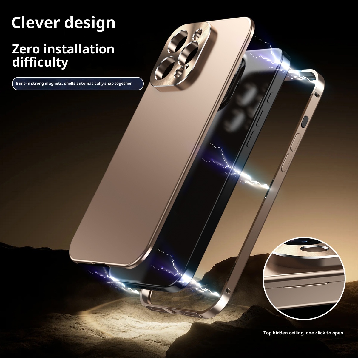 TechGlobe Cross-border New Metal Magnetic Anti-drop Case For IPhone 16/15/14/13/12/Pro Max_voghion.com