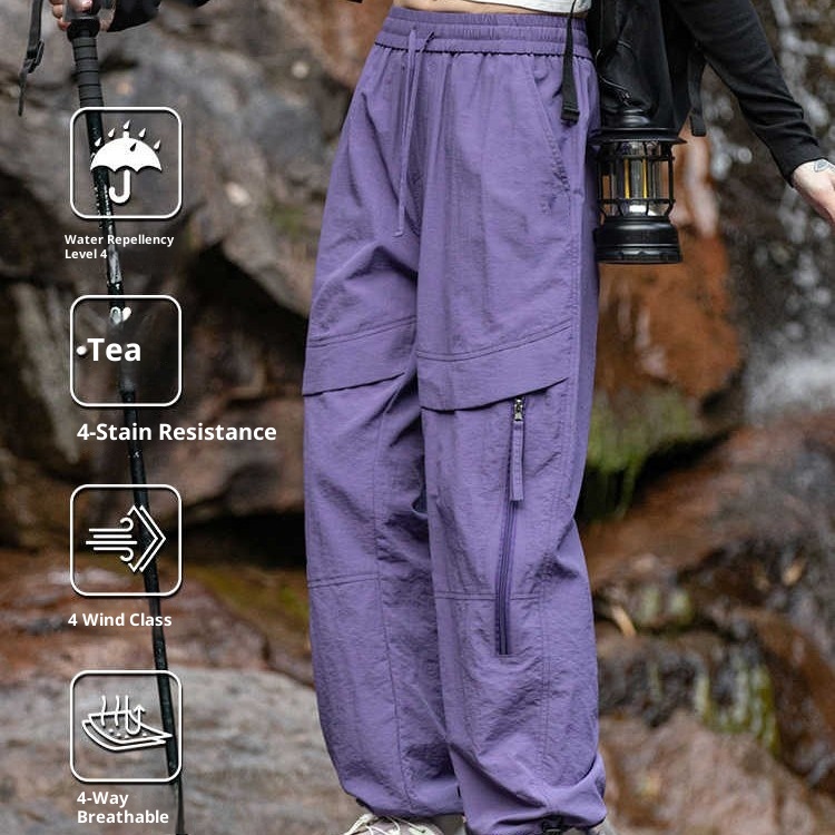 001 Purple Softshell For Women 2025 New Spring And Autumn Outdoor Windproof Hiking Petite Paratrooper Sports Cargo Pants_voghion.com