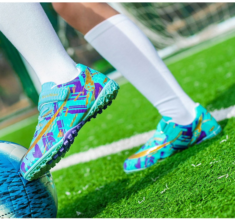 Botas de fútbol ShoeGlobe para hombre y mujer con tacos rotos, TF para adultos, zapatillas de entrenamiento para niño y niña, césped artificial AG con tacos largos_voghion.com
