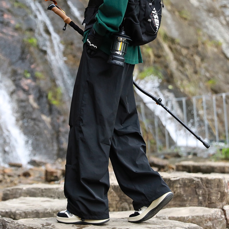 001 Outdoor Hiking Functionele rechte broek voor mannen en vrouwen, snel drogende casual losse waterdichte trekkingbroek met wijde pijpen,_voghion.com