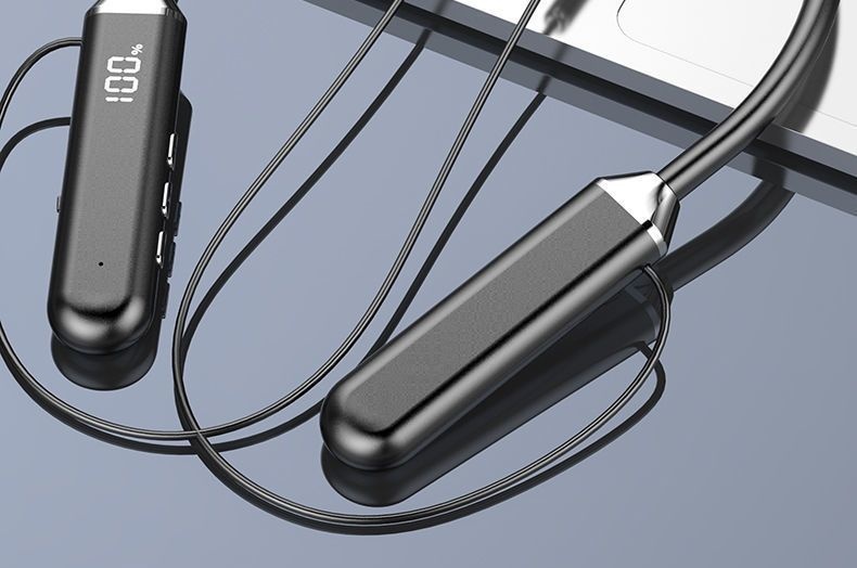 3c New Wireless Bluetooth LED Digital Display Sports Ultra-Long Battery Life Headset Gaming E-Sports Hanging Neck Style_voghion.com