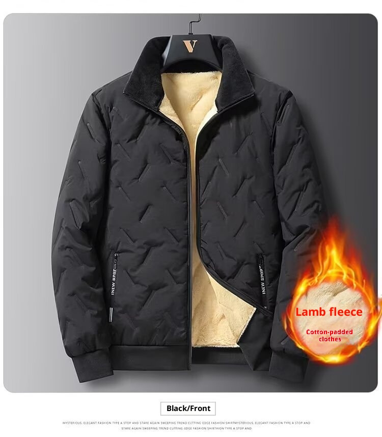 boy Source Manufacturer Plus Size Ultrasonic Lamb Wool Men's Warm Thickened Coat Casual Loose Outerwear Cotton Padded Jacket_voghion.com