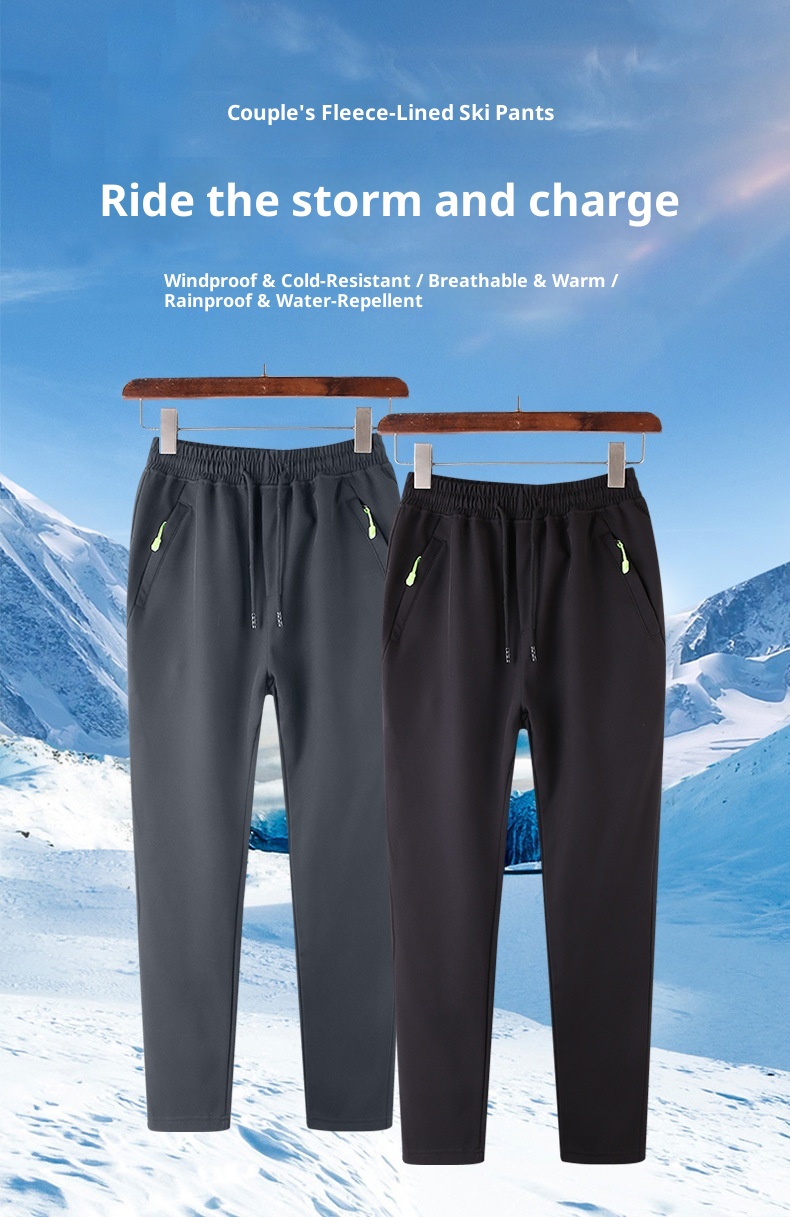 001 Couple Outdoor Softshell Skiing Women's Trendy Spring Autumn Fleece Lined Thickened Warm Windproof Waterproof Hiking_voghion.com