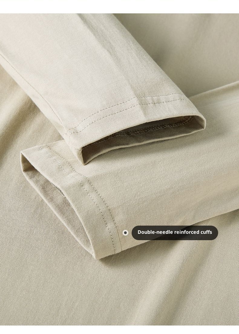 boy 230G Combed Cotton Crew Neck Long Sleeve Top Unisex Solid Color T-Shirt Autumn New Loose Base Shirt_voghion.com