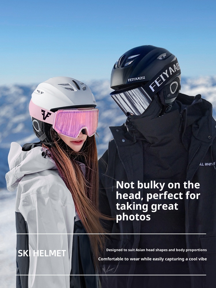 001 Yutian Snowboardhelm für Damen, Schneehelm für Herren, professionelle Kinder-Skibrille, integrierte Skimütze_voghion.com