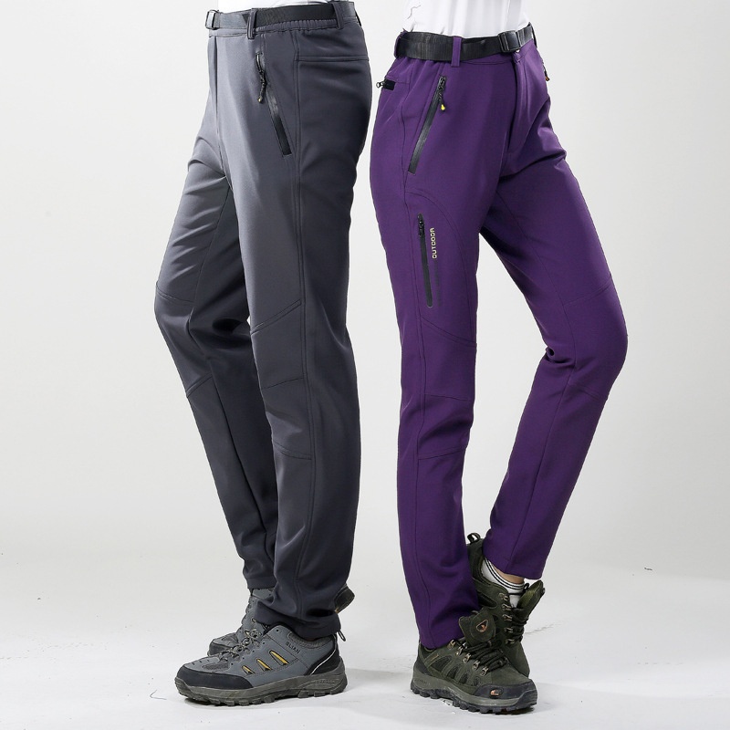 001 Outdoor Softshell Men Winter Fleece Soft Shell Thickened Hiking Women Warm Pants Waterproof Windproof Trendy Brand_voghion.com