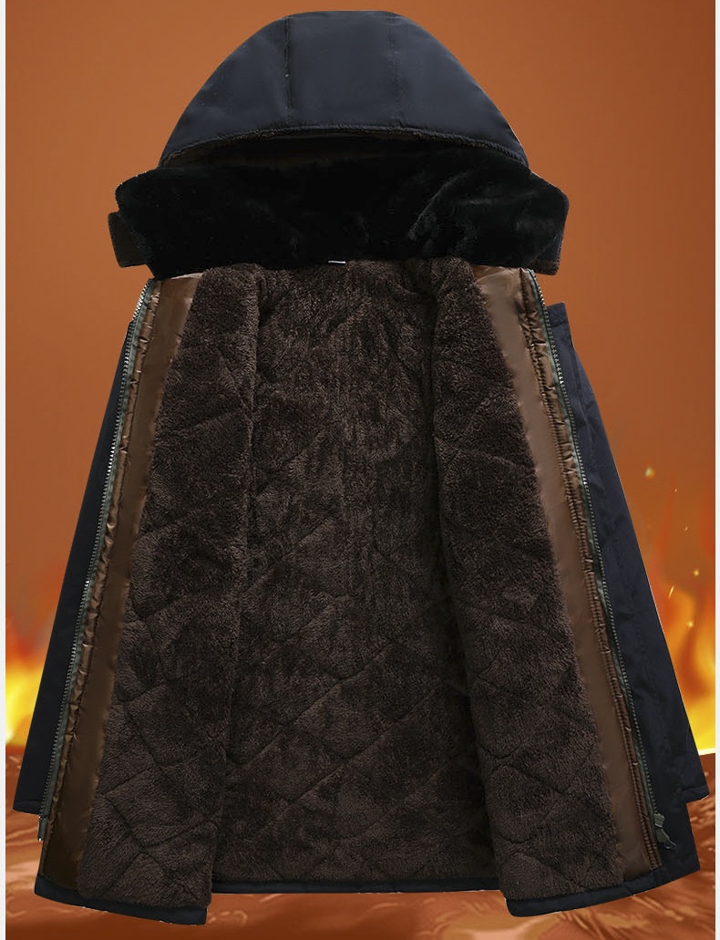 boy Reflective Strip Large Pocket Fleece Lined Thickened Warm Workwear Jacket Men's Wear-Resistant Windproof Waterproof_voghion.com