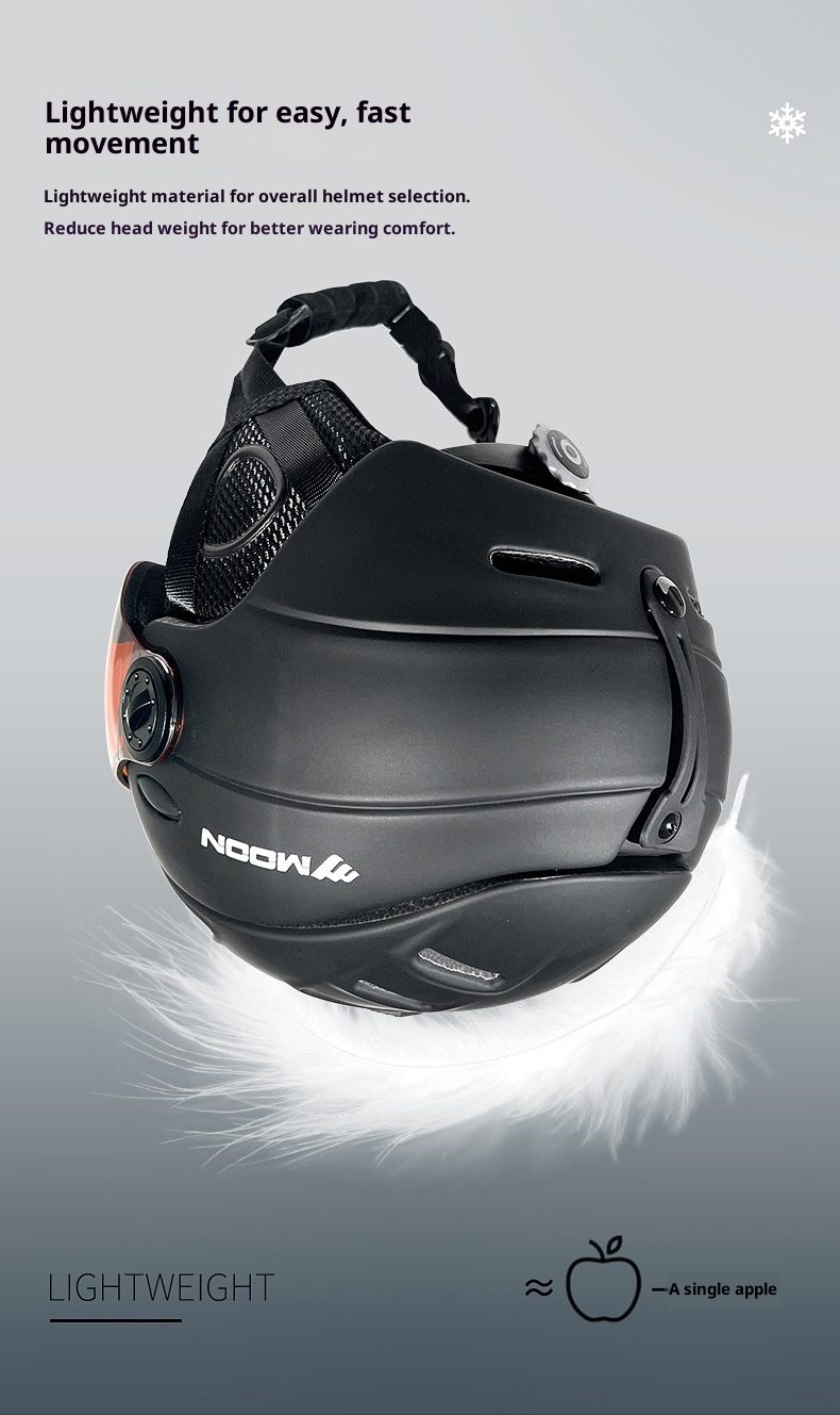 001 Moon Cross-Border E-Commerce Sicherheit mit Skibrille, einteiliger, geformter Unisex-Skihelm_voghion.com
