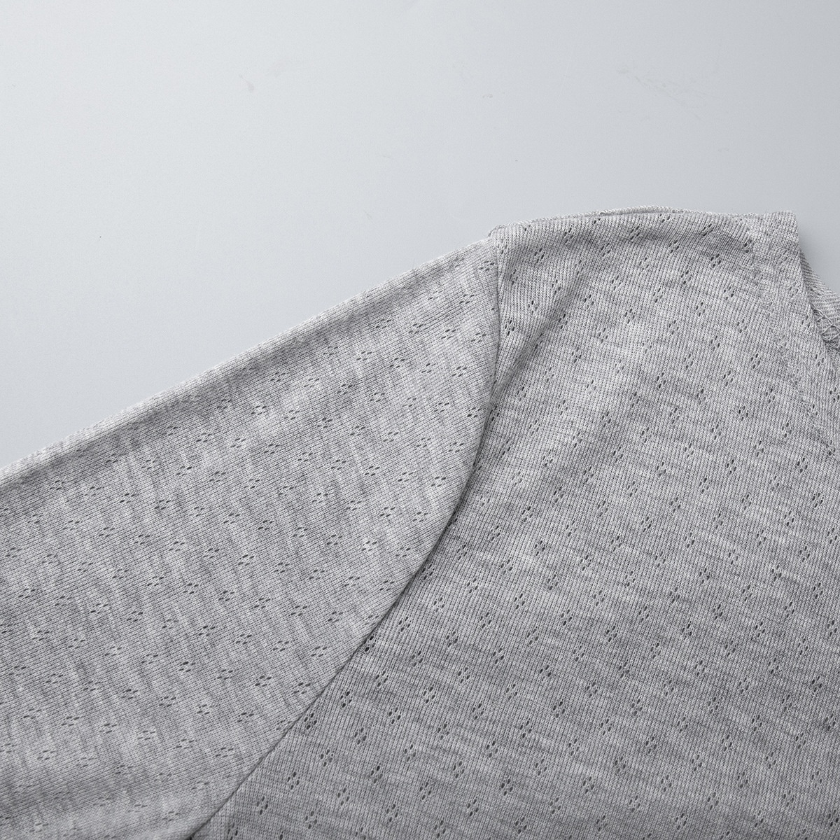 ChicShe Cross-Border Gray Long-Sleeve Shorts Pajama Set European And American 2025 Spring New Knitted Pajamas Export Home Wear_voghion.com