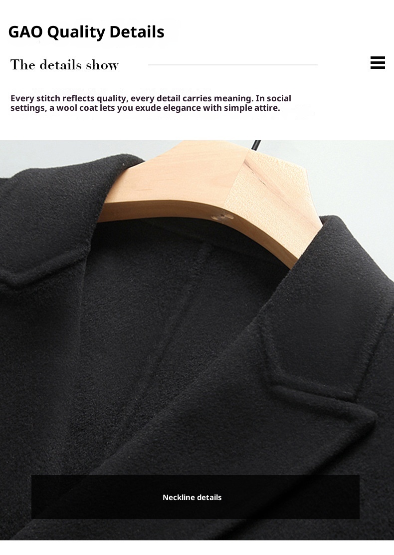 Jongen Lente Verdikte Dubbelzijdige Wol Voor Heren, Lange Overknee High-End Casual Britse Stijl Heren Wollen Jas_voghion.com