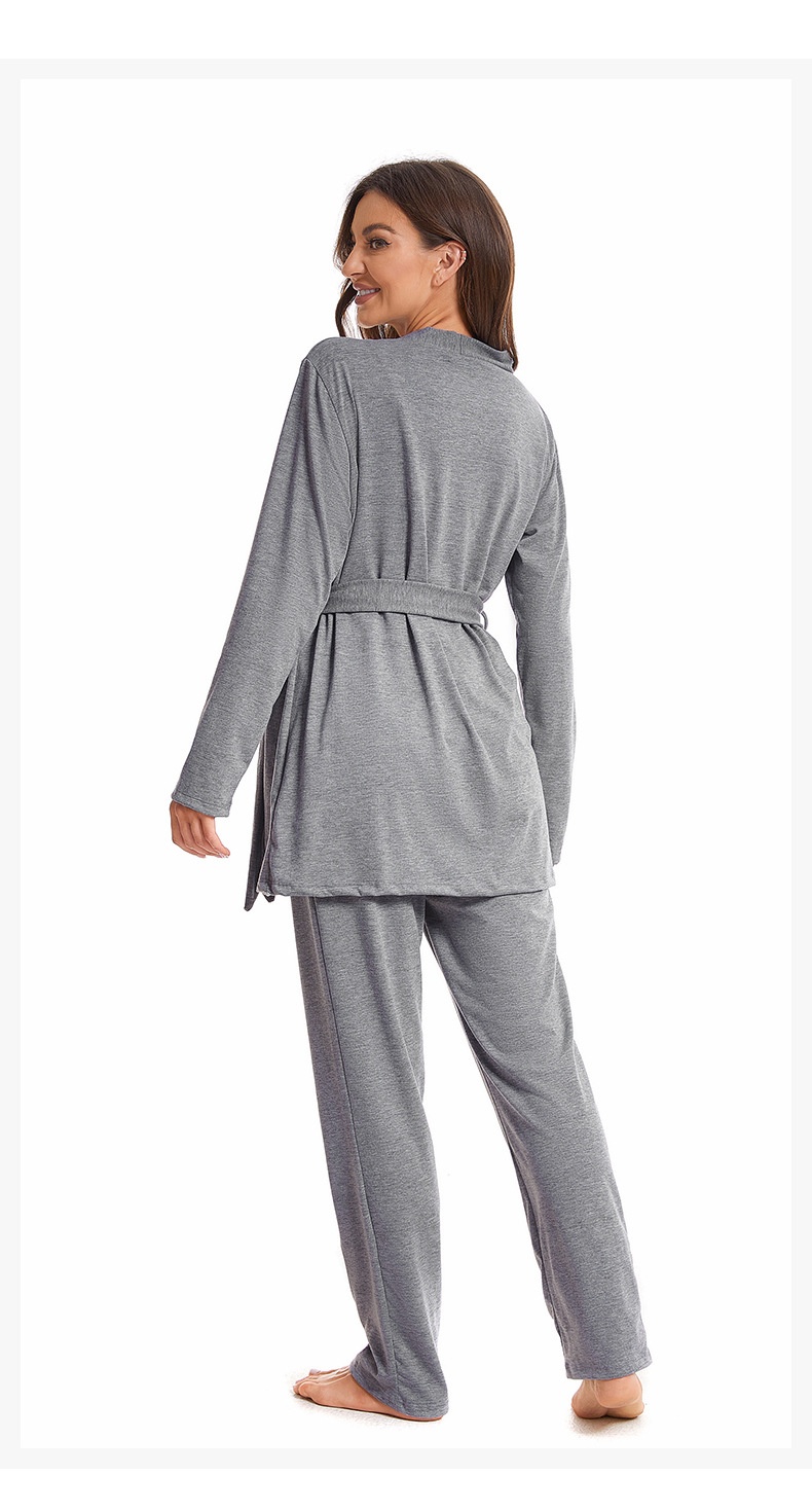 ChicShe Exclusive Cross-Border Women's Cotton Camisole Nightgown Three-Piece Set Homewear European And American Style_voghion.com