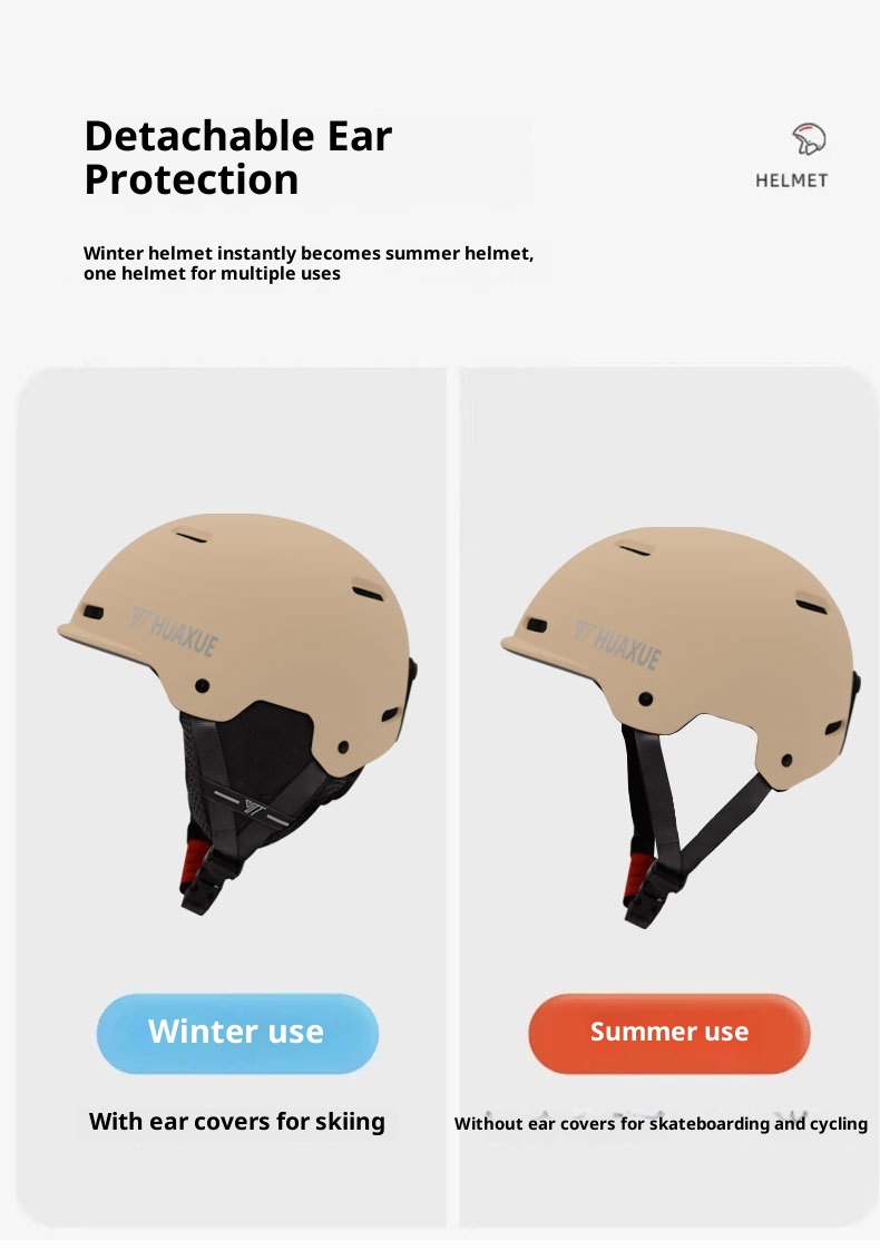 001 MAHAER Ski- und Snowboardausrüstung Schutzausrüstung für Damen und Herren Warmer Antikollisionshelm Schneekappe_voghion.com