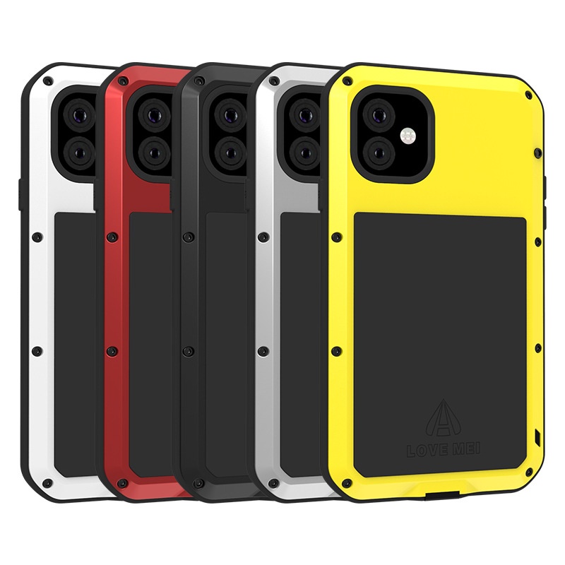 TechGlobe Compatible With IPhone 11 Shockproof Phone Case Thickened Silicone Full Coverage Military Anti-drop Metal Frame_voghion.com