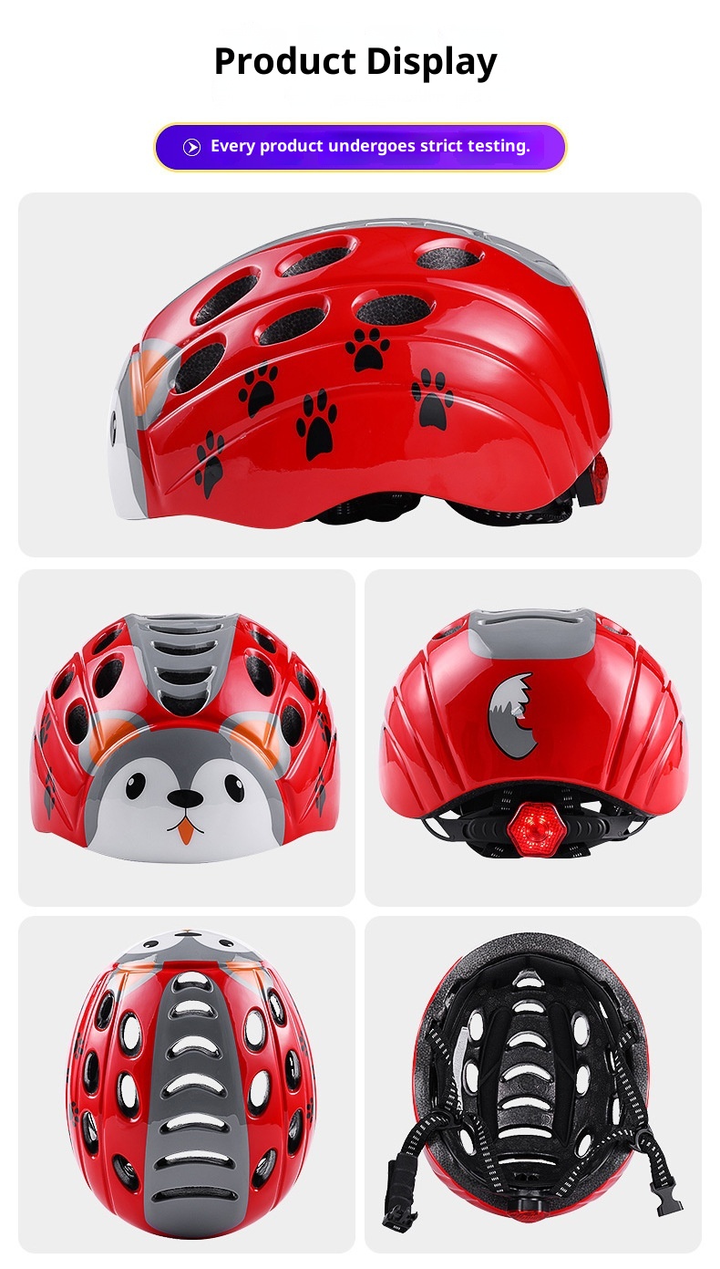 001 Casco da bicicletta monoblocco per bambini, skateboard, pattinaggio sul ghiaccio, sci, cartone animato_voghion.com