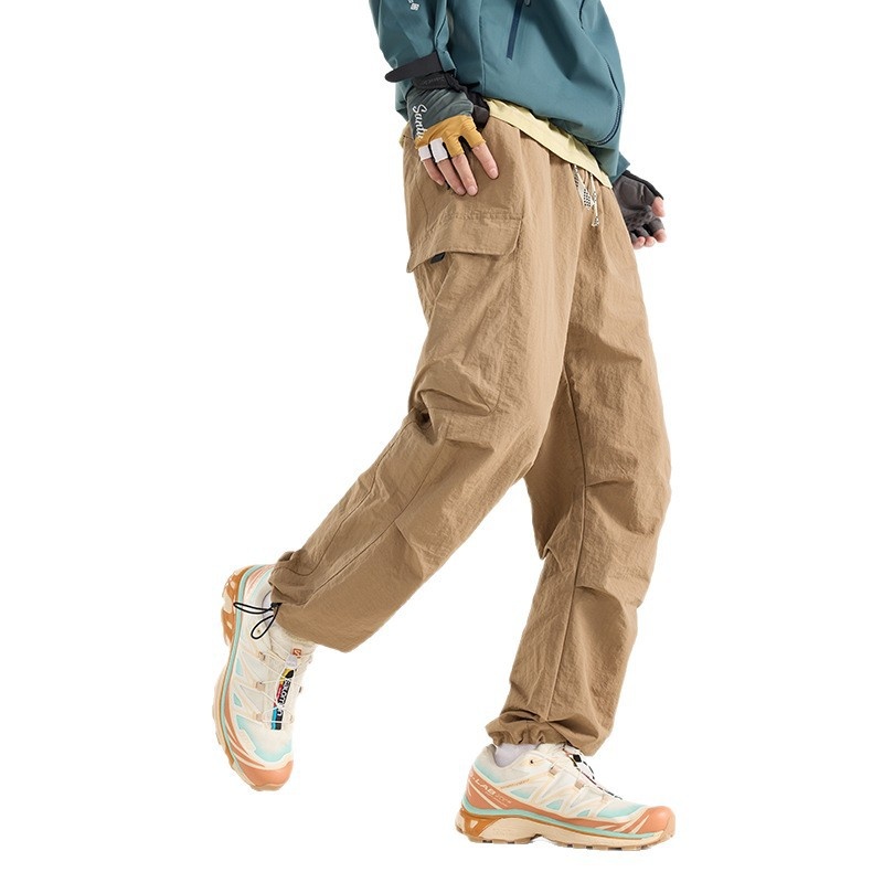 001 Mountain Style Outdoor Softshell For Men And Women, Windproof, Waterproof, Adjustable Long Loose Hiking Pants, Trendy_voghion.com