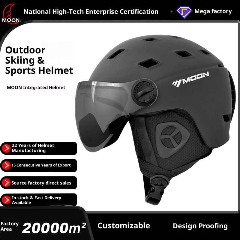 001 MOON Einteiliger Schutzhelm für Outdoor-Skibekleidung, Unisex, Profi-Skihelm_voghion.com