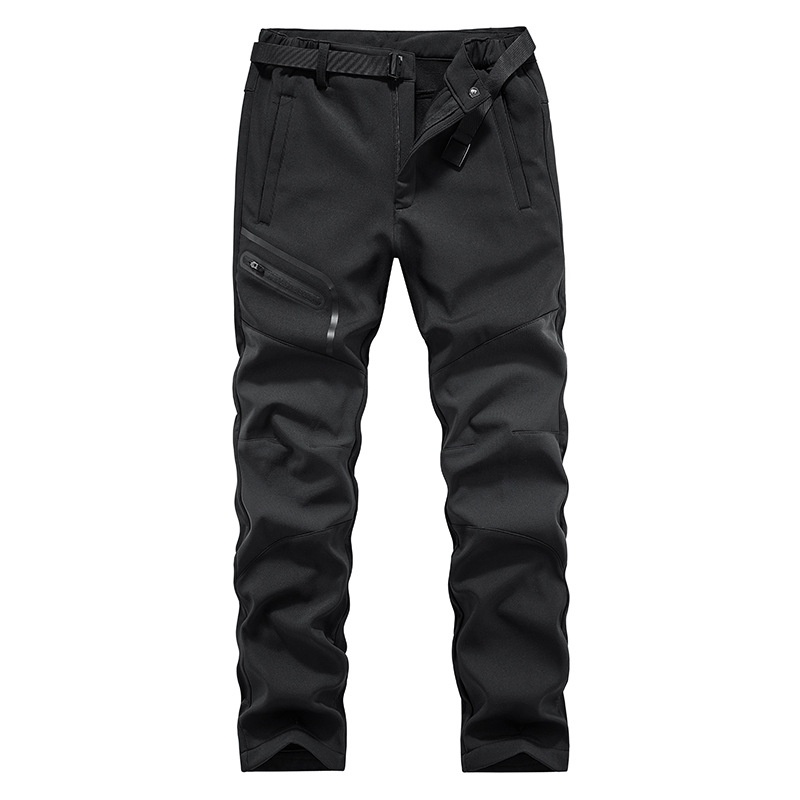 001 Outdoor Sports Casual Softshell For Men, Autumn Winter Fleece-Lined Thickened Warm Hiking Pants, Waterproof And_voghion.com