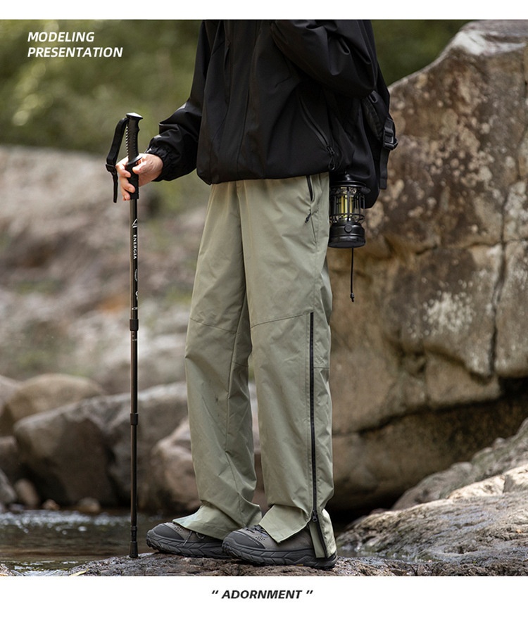 001 Spring And Autumn Outdoor Waterproof Hiking Men, Functional Zipper Straight Leg Cargo Casual Pants For Men_voghion.com