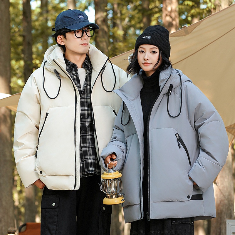 boy Workwear Hooded Short Jacket Men's High-end Warm 90 Down Windproof Heat-retaining Winter Coat Outerwear_voghion.com