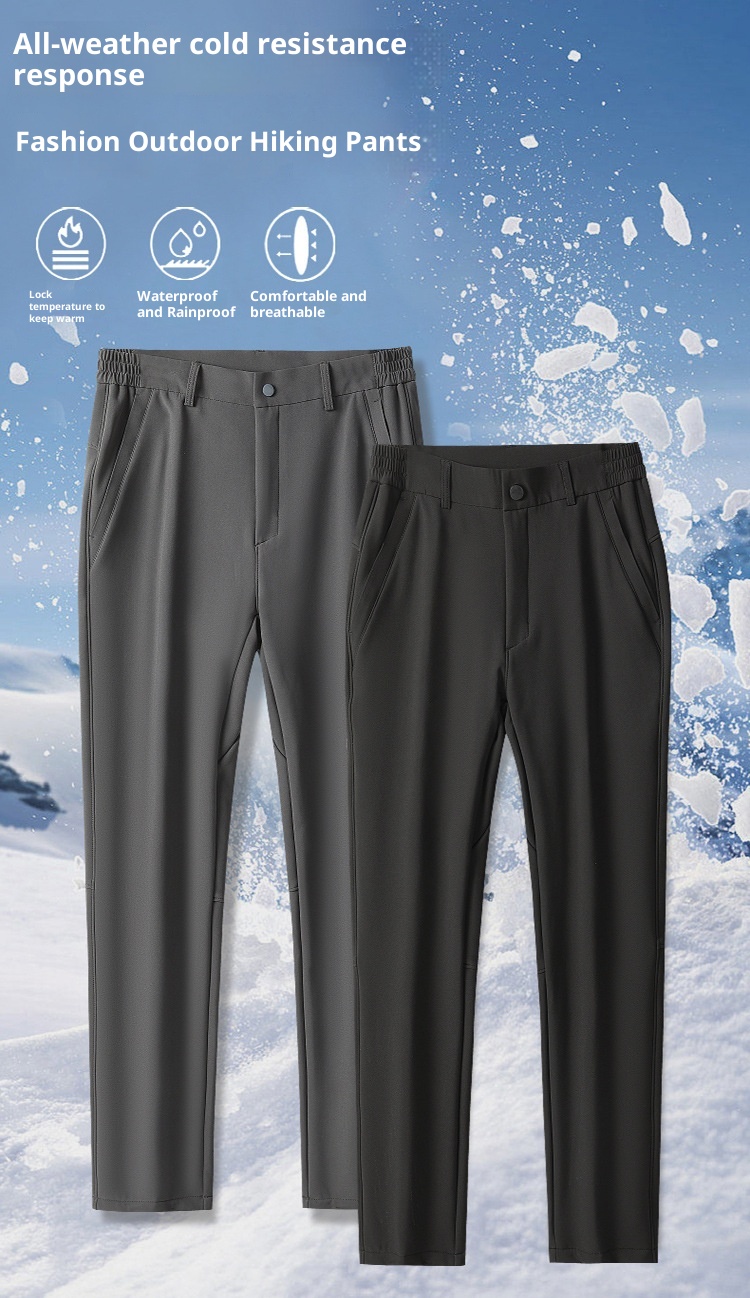 001 JHOD24 Spodnie turystyczne z podszewką z polaru, wiatroszczelne, wodoodporne, ciepłe, termiczne, rozciągliwe, proste, 3516_voghion.com