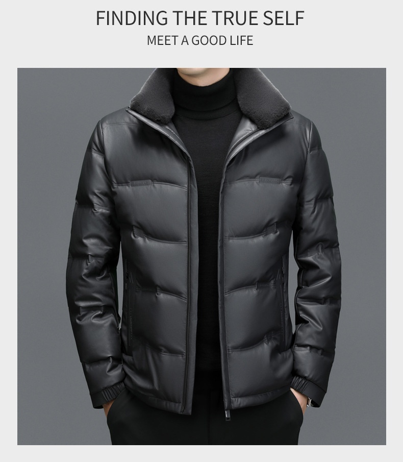 boy Plus Size Casual Sheepskin Warm Thick Genuine Leather Men's Coat Dad's Down Jacket_voghion.com