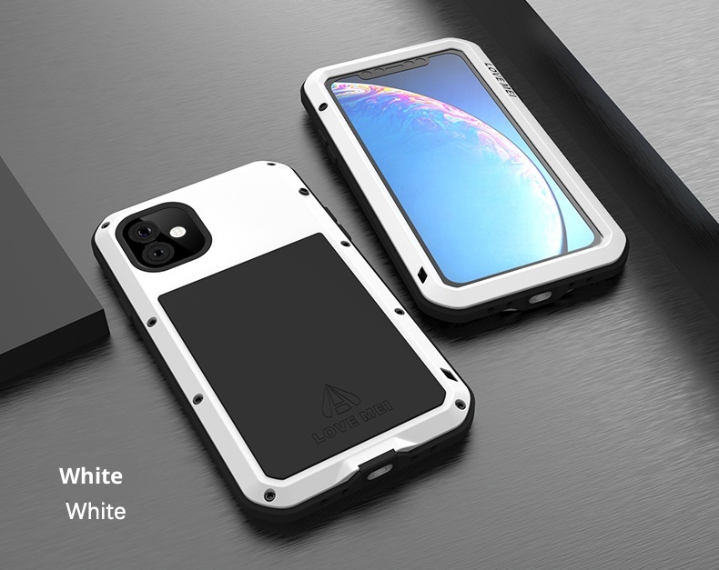 TechGlobe Compatible With IPhone 11 Shockproof Phone Case Thickened Silicone Full Coverage Military Anti-drop Metal Frame_voghion.com