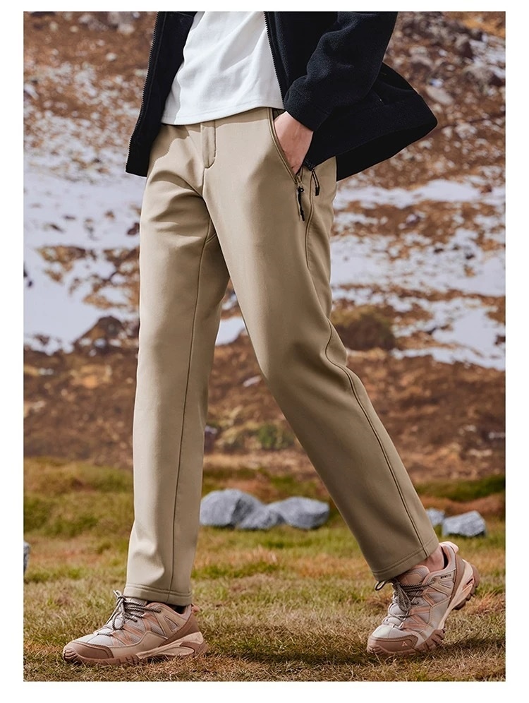 001 Pantaloni da trekking da uomo, caldi, larghi, antivento, foderati in pile, softshell da donna, pantaloni lunghi a gamba dritta, ghiaccio e_voghion.com