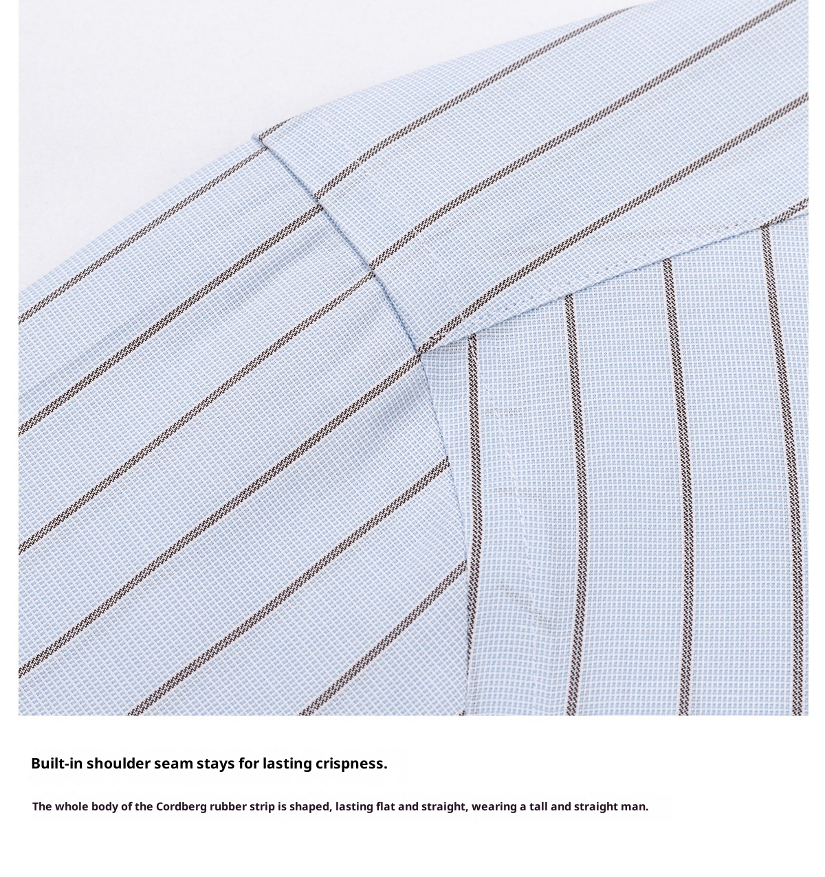 ForMen DP Bügelfreies, leichtes und hochwertiges Business-Casual-Hemd aus Maulbeerseide mit blauen Streifen, 200 Fäden pro Zoll._voghion.com