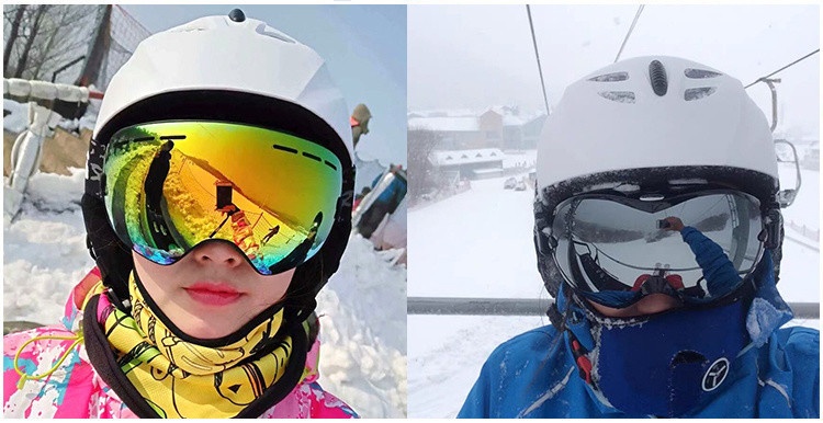 001 Snowboardski voor heren en dames, wintersportset met sneeuwhelm en skibril, kinderveiligheidshelm en -beschermende uitrusting_voghion.com